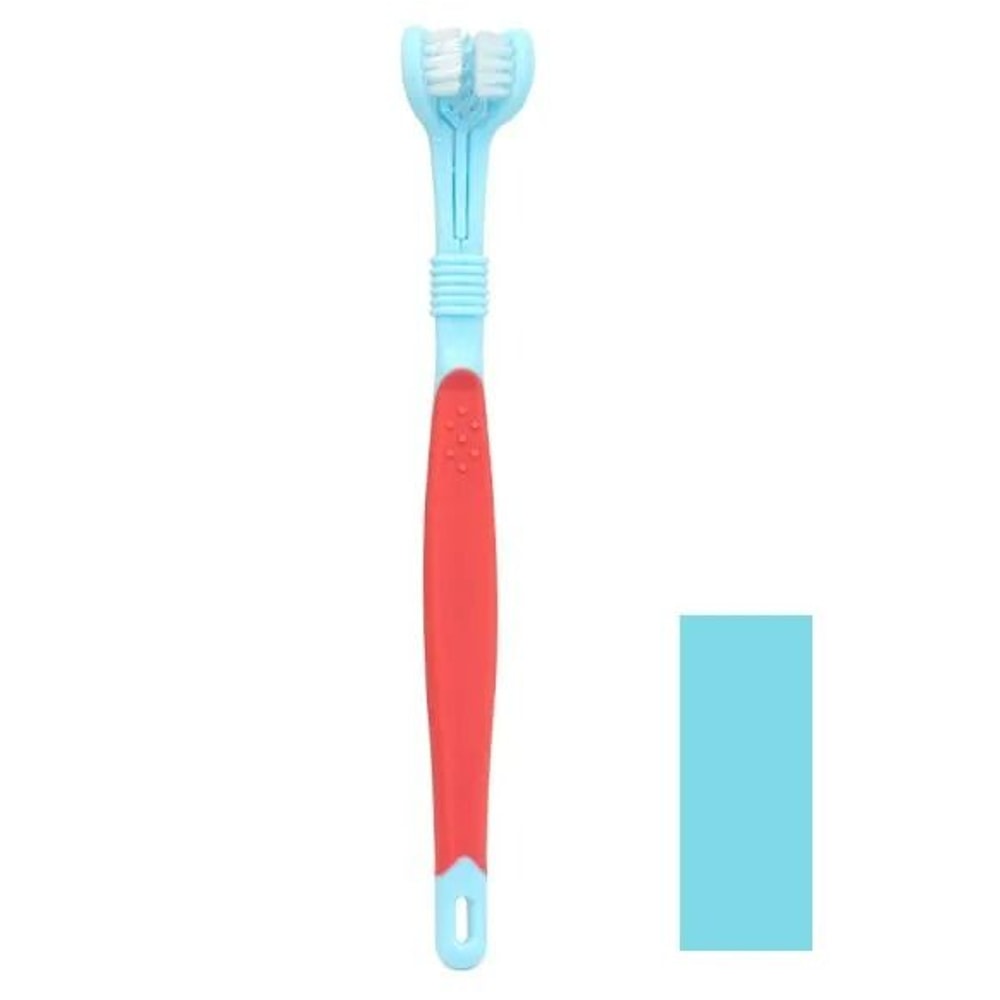 3Sided Pet Toothbrush TripleHead Dental Plaque Tartar Scrubber For Dogs Cats 8