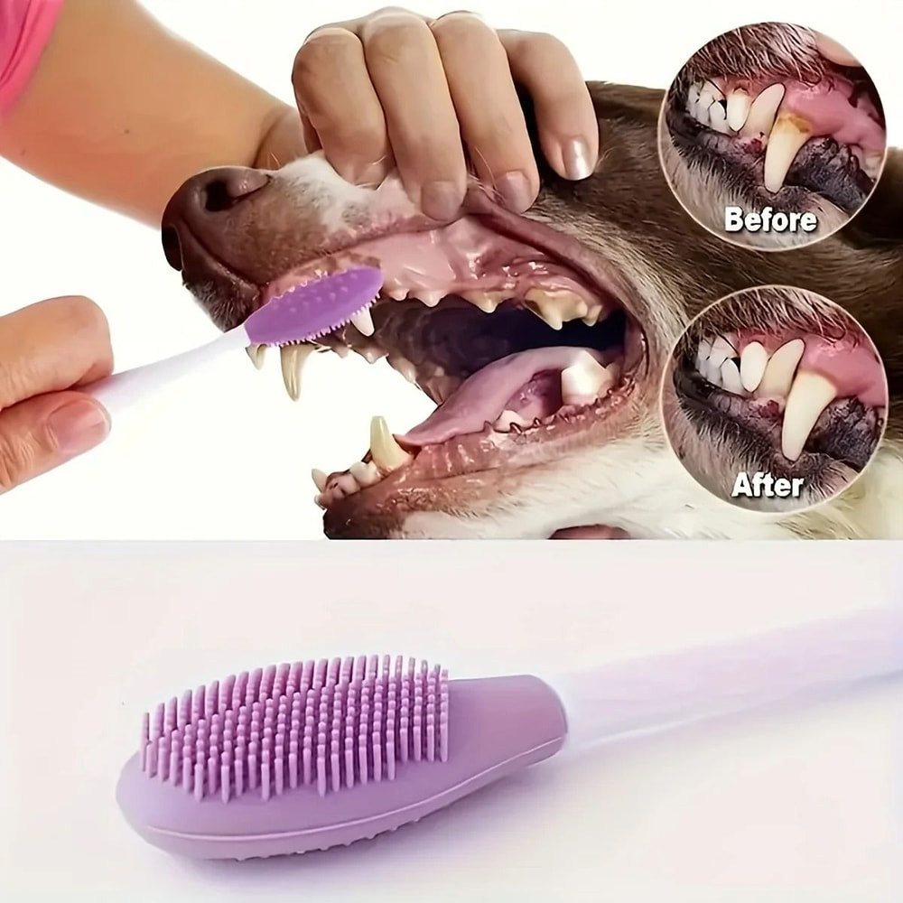 DualHead Pet Toothbrush Set Precision DoubleSided Oral Scrubber For Advanced Dental Hygiene 4