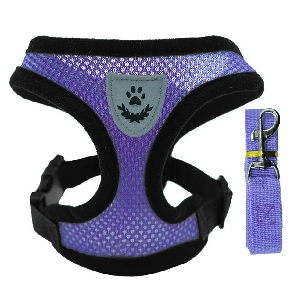 Breathable AirMesh Harness Leash Set Lightweight Reflective Comfort Vest For Puppies Small Dogs 13