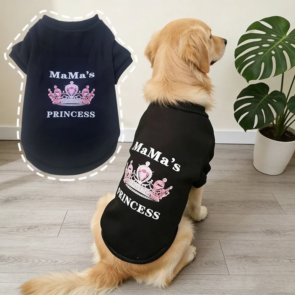 Graphic Pet Sweatshirt Soft Fleece Pullover With Princess Mamas Print For Small To Medium Dogs C 3