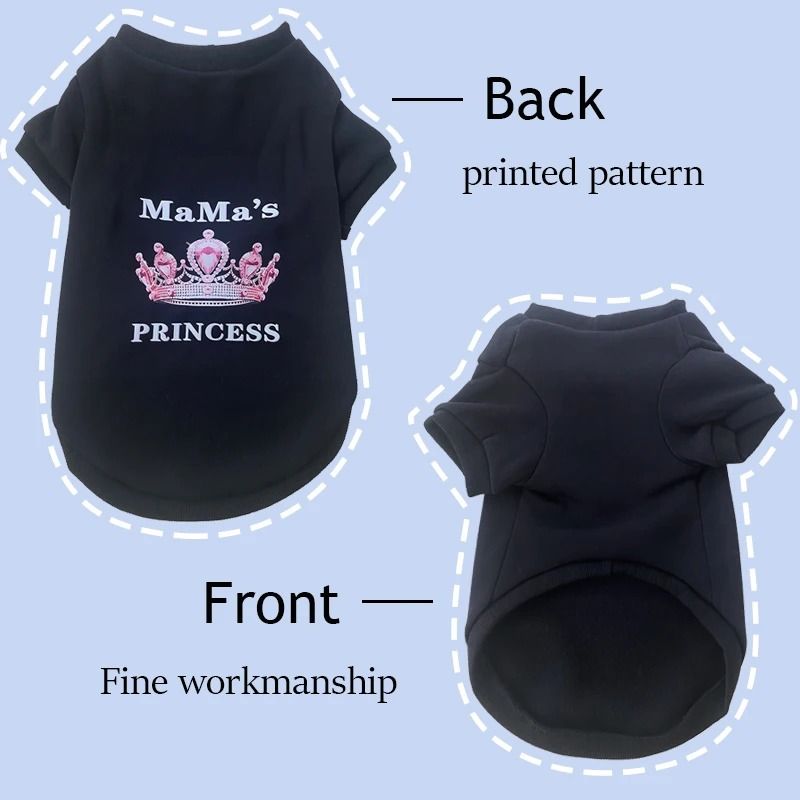 Graphic Pet Sweatshirt Soft Fleece Pullover With Princess Mamas Print For Small To Medium Dogs C 4