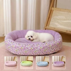 floral all-season pet bed – premium orthopedic sleeping pad & ergonomic sofa for french bulldogs, cats & puppies
