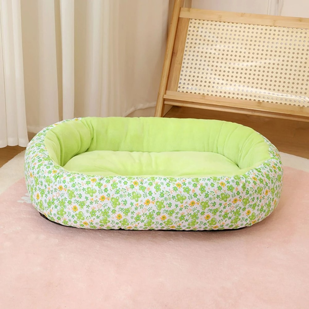 Floral AllSeason Pet Bed Premium Orthopedic Sleeping Pad Ergonomic Sofa For French Bulldogs Cats 9