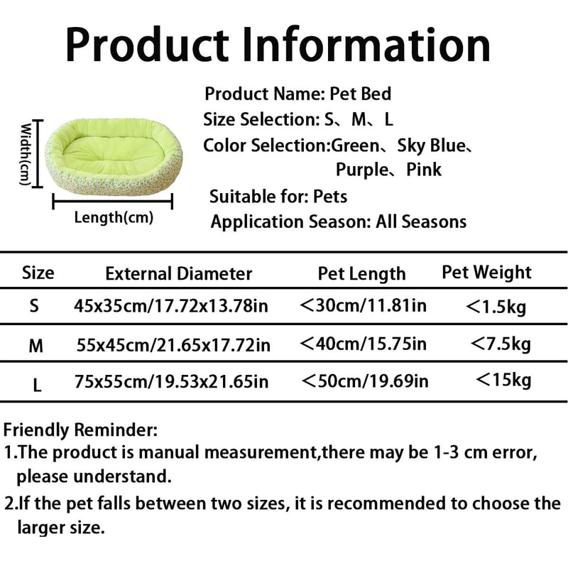 Floral AllSeason Pet Bed Premium Orthopedic Sleeping Pad Ergonomic Sofa For French Bulldogs Cats 5
