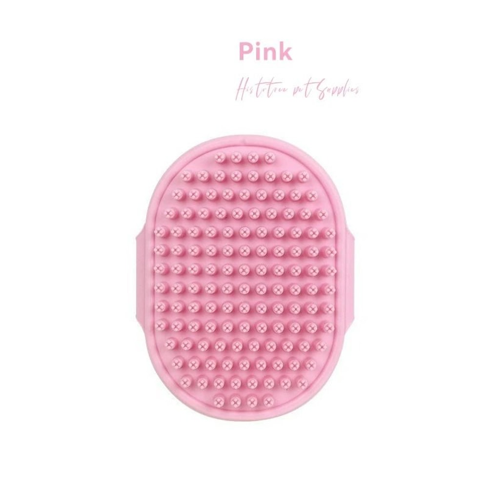 Rubber Massage Bath Brush Deshedding Soothing Grooming Comb With Adjustable Ring Handle For Dogs 10