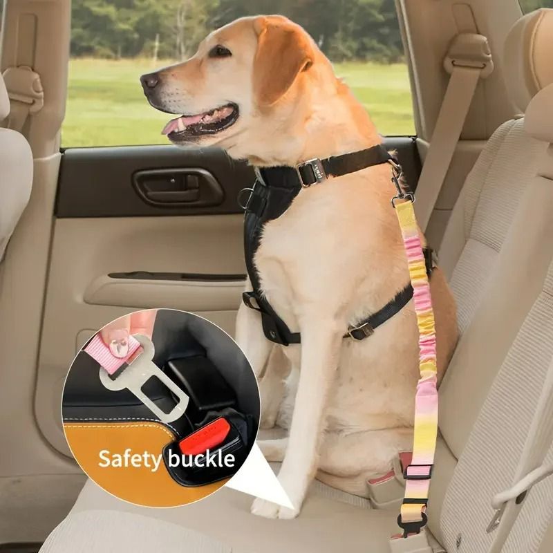 Gradient Safety Restraint Adjustable Car Seatbelt HighTensile Tether For All Dog Breeds 3