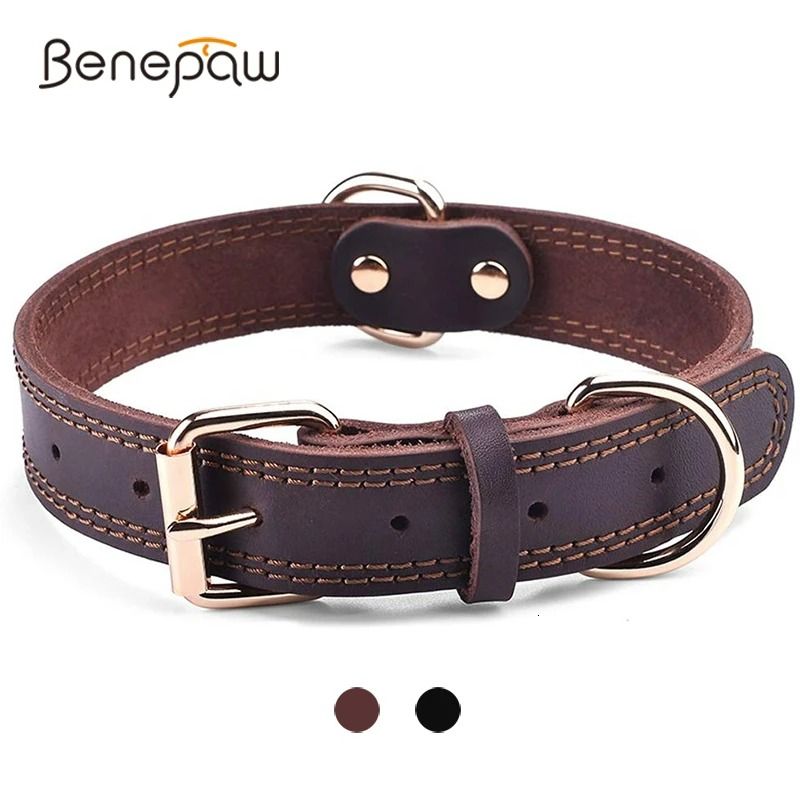 Genuine Leather Utility Collar IndustrialGrade Vintage HeavyDuty Harness For Medium Large Dogs 0