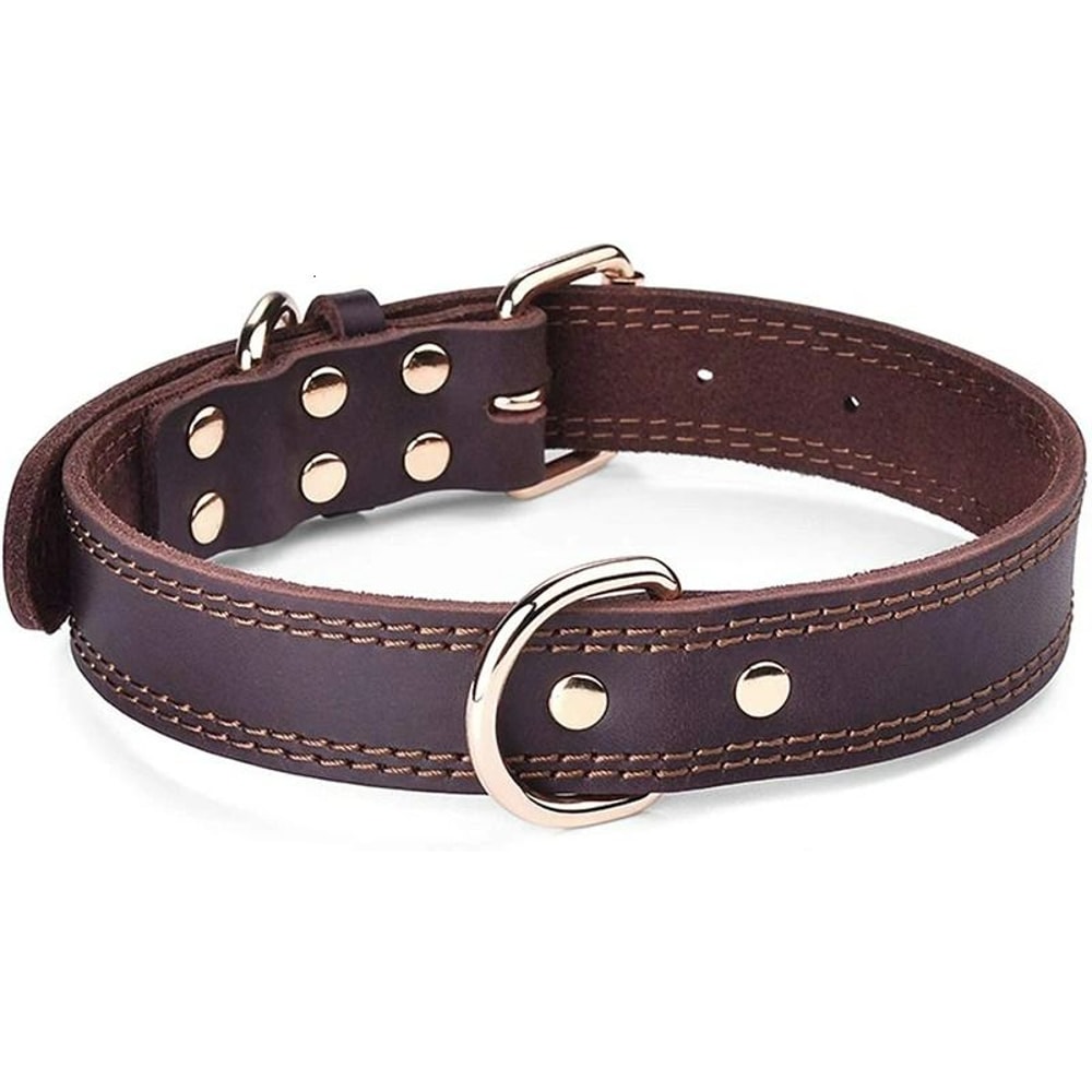 Genuine Leather Utility Collar IndustrialGrade Vintage HeavyDuty Harness For Medium Large Dogs 4