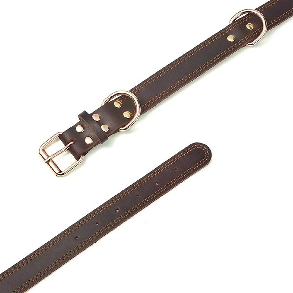 Genuine Leather Utility Collar IndustrialGrade Vintage HeavyDuty Harness For Medium Large Dogs 6