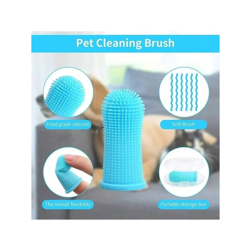 Silicone Finger Toothbrush MedicalGrade Oral Hygiene Gum Massage Tool For Dogs Cats 3