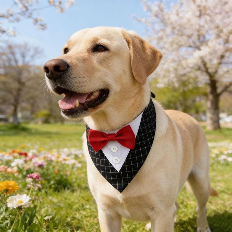 Formal Wedding Tuxedo Bandana Adjustable HighContrast Dog Bib Triangle Scarf For Weddings Engagem 2