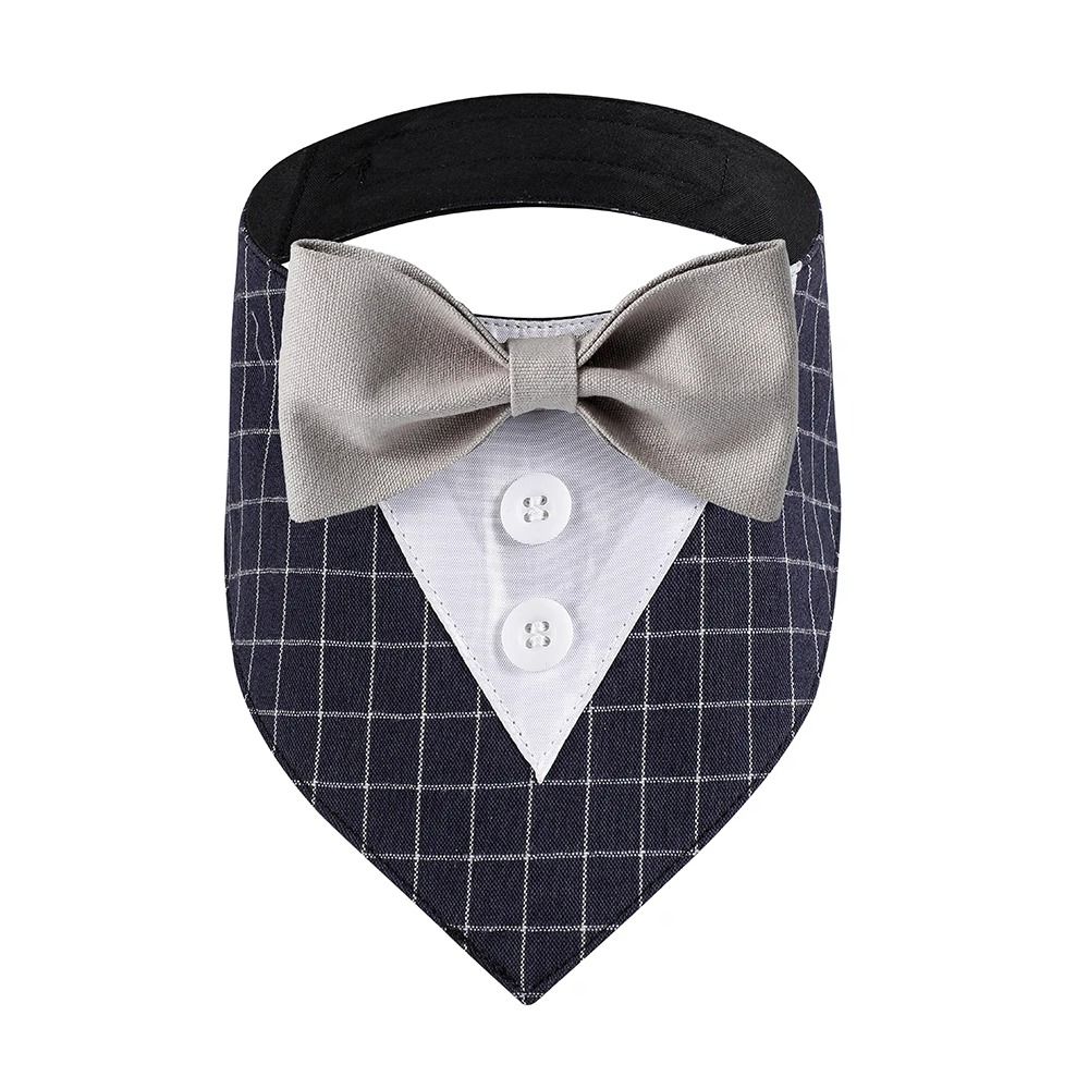 Formal Wedding Tuxedo Bandana Adjustable HighContrast Dog Bib Triangle Scarf For Weddings Engagem 7