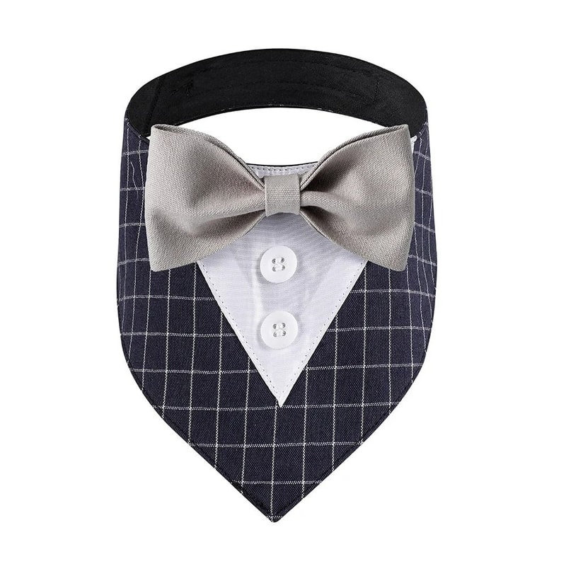 Formal Wedding Tuxedo Bandana Adjustable HighContrast Dog Bib Triangle Scarf For Weddings Engagem 7