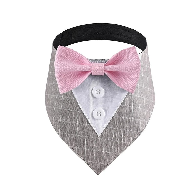 Formal Wedding Tuxedo Bandana Adjustable HighContrast Dog Bib Triangle Scarf For Weddings Engagem 8