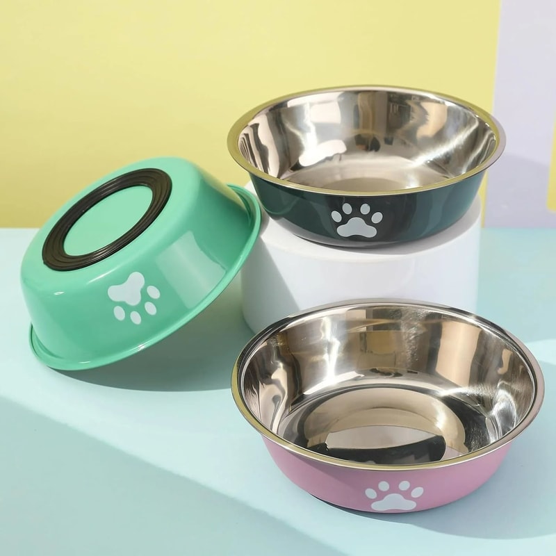 AntiSkid Stainless Steel Bowl HighPerformance Feeding Station With Integrated Silicone Base For Do 1