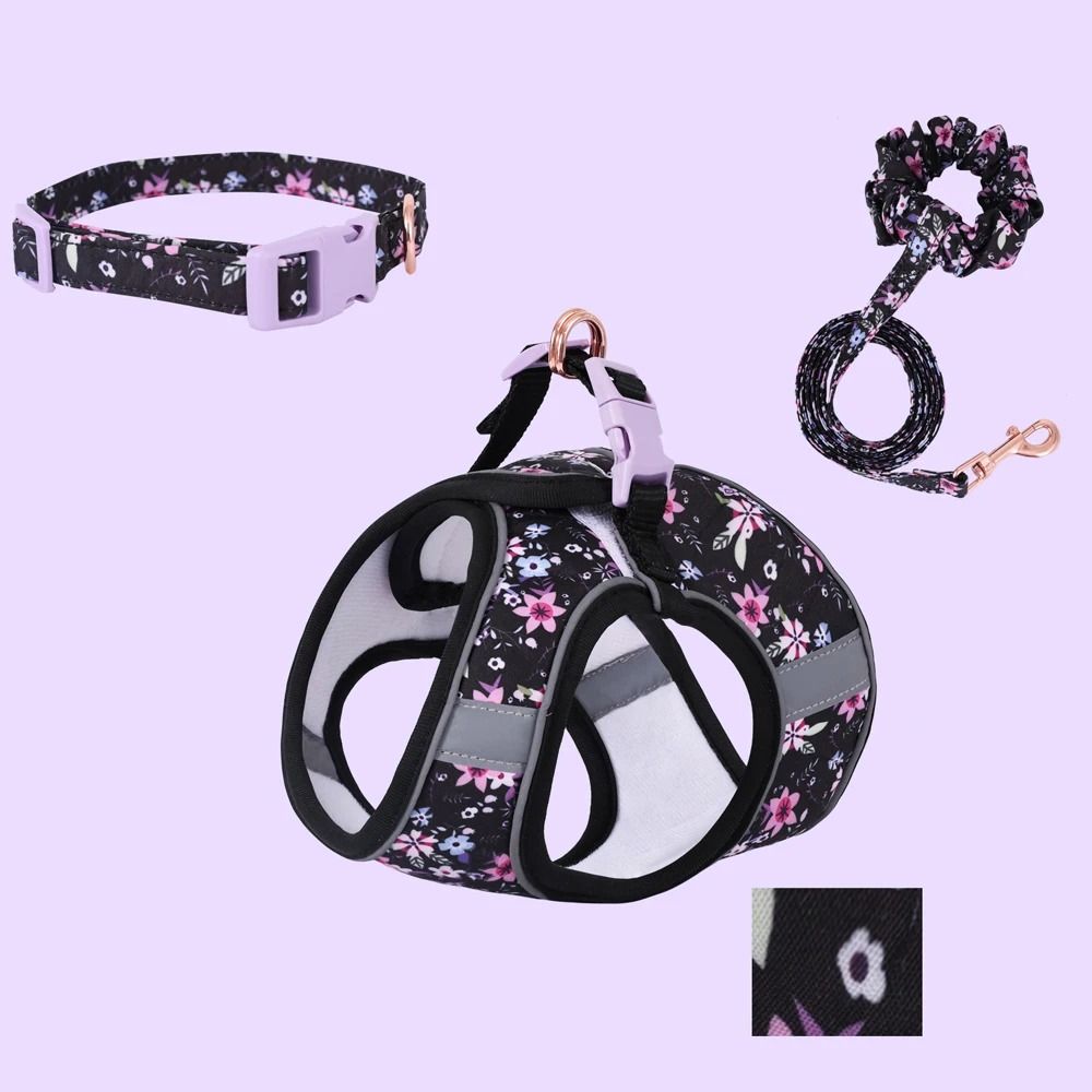 SoftTouch Harness Leash Set Ergonomic NoPull Vest With Integrated Collar Safety Bracelet For Sma 8