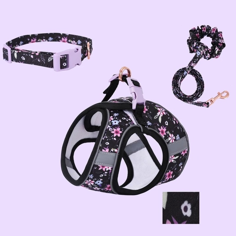 SoftTouch Harness Leash Set Ergonomic NoPull Vest With Integrated Collar Safety Bracelet For Sma 8
