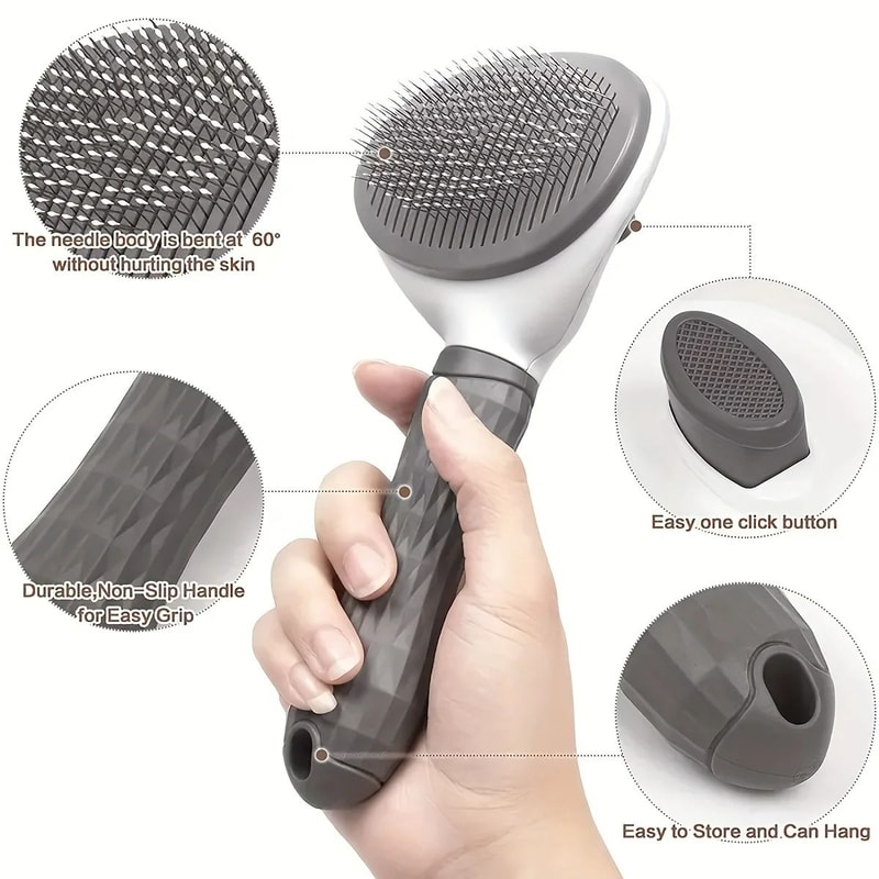 Stainless Steel Needle Grooming Comb HighDensity Massage Deshedding Brush For Dogs Cats 2