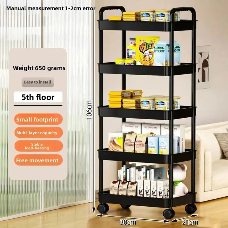 5Tier Mobile Storage System MultiFunctional Rolling Organization Cart For Modern Living Spaces 7