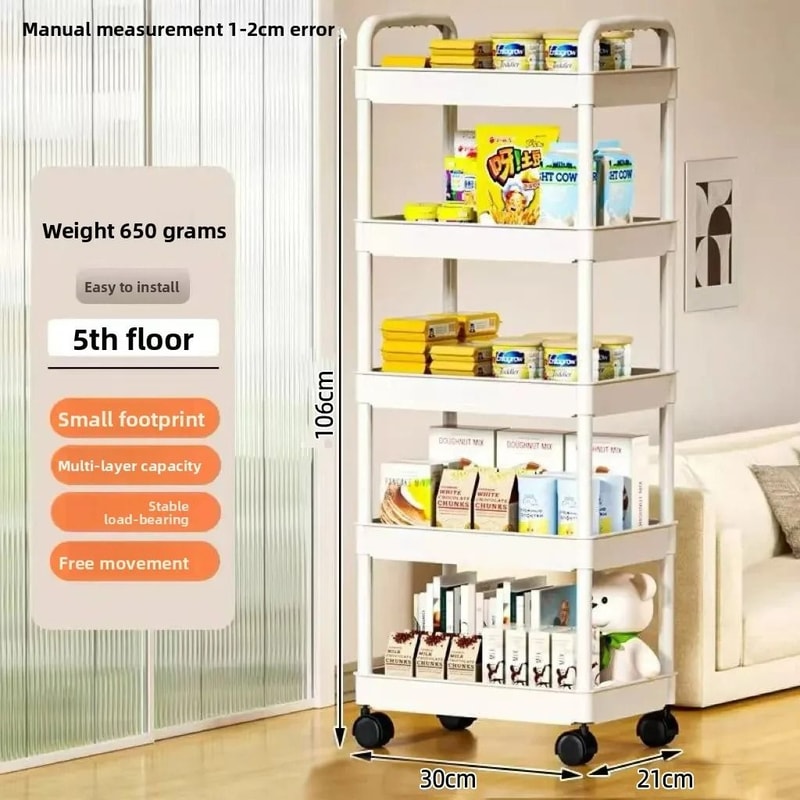 5Tier Mobile Storage System MultiFunctional Rolling Organization Cart For Modern Living Spaces 8