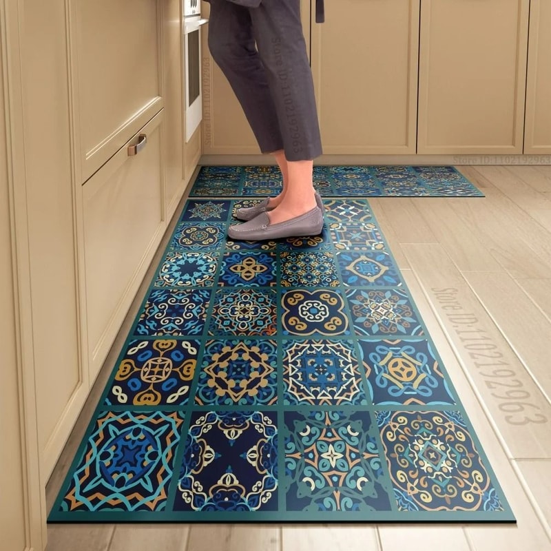 Kitchen Floor Management System Waterproof AntiSkid Crystal Velvet Comfort Mat 12