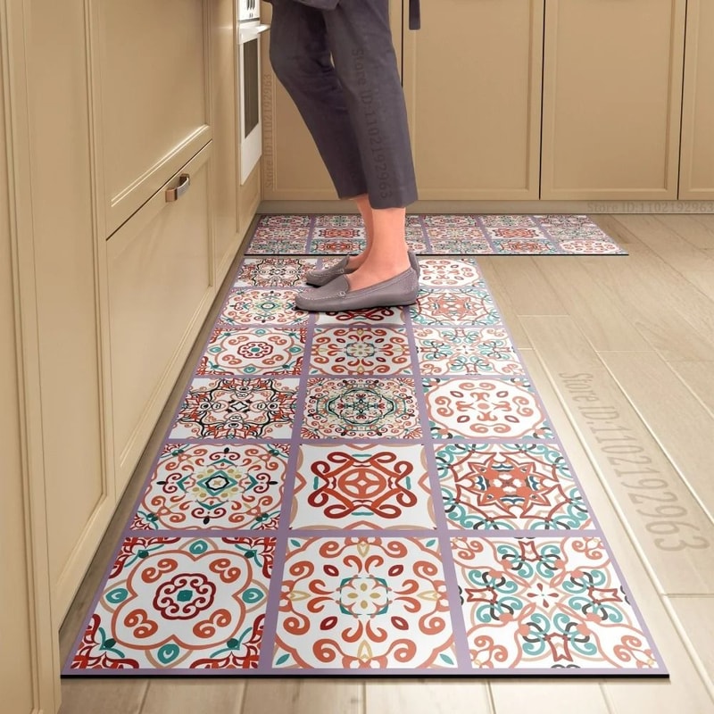 Kitchen Floor Management System Waterproof AntiSkid Crystal Velvet Comfort Mat 18