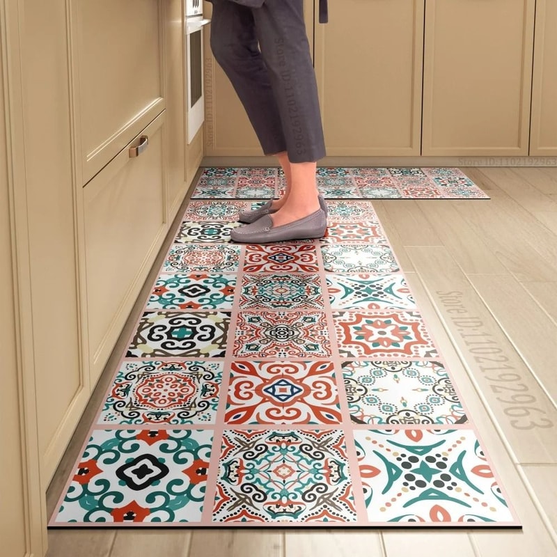 Kitchen Floor Management System Waterproof AntiSkid Crystal Velvet Comfort Mat 19