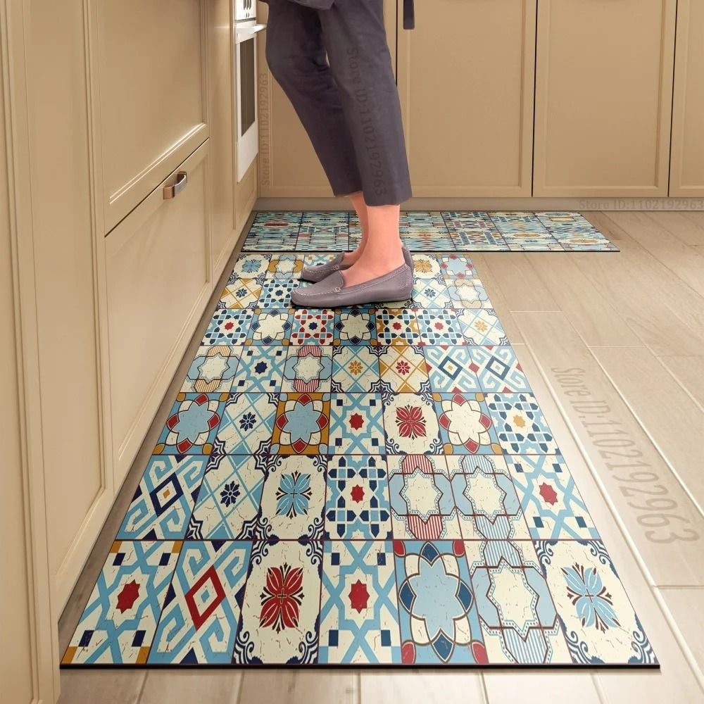 Kitchen Floor Management System Waterproof AntiSkid Crystal Velvet Comfort Mat 8