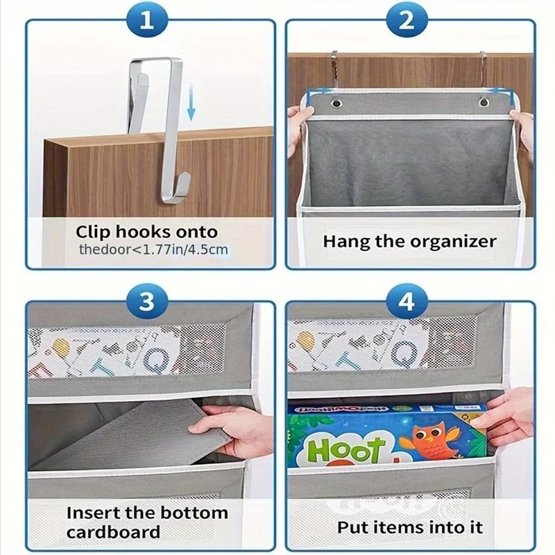 OverTheDoor Vertical Management System HighCapacity MultiLayer Storage For Dorms Closets Toy Orga 2