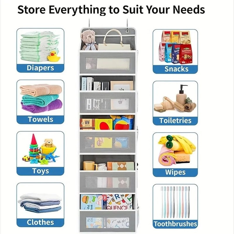 OverTheDoor Vertical Management System HighCapacity MultiLayer Storage For Dorms Closets Toy Orga 3