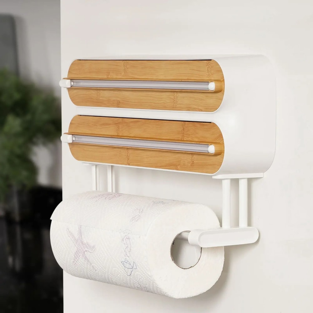 3in1 Kitchen Management Station WallMount Foil Cling Film Paper Towel Dispenser With Integrated C 10