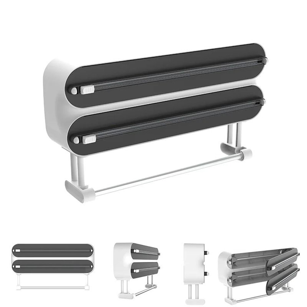 3in1 Kitchen Management Station WallMount Foil Cling Film Paper Towel Dispenser With Integrated C 7