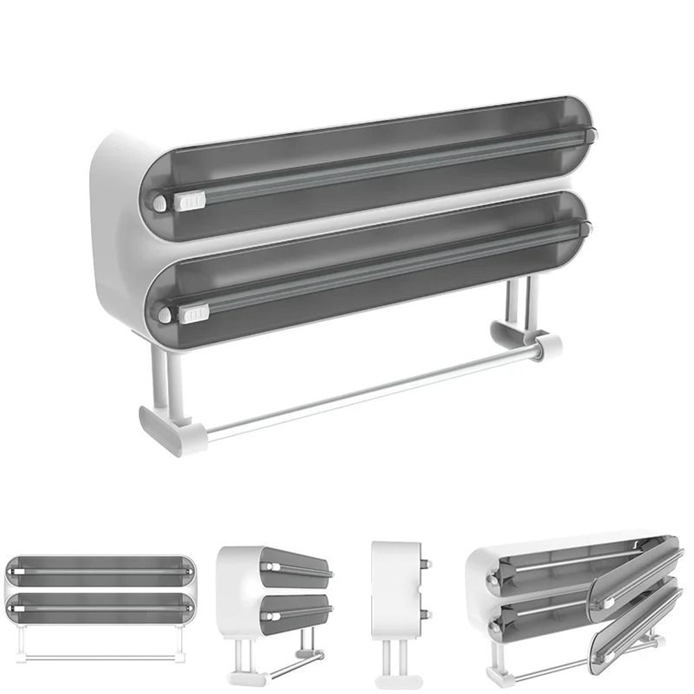 3in1 Kitchen Management Station WallMount Foil Cling Film Paper Towel Dispenser With Integrated C 8