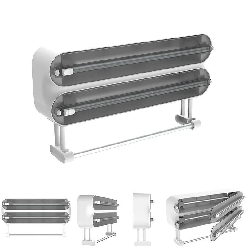 3in1 Kitchen Management Station WallMount Foil Cling Film Paper Towel Dispenser With Integrated C 8