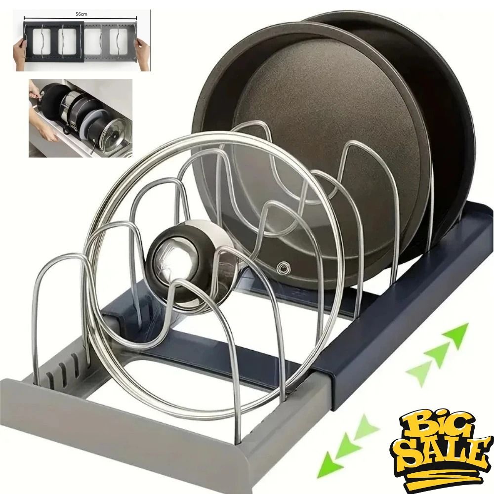 Expandable Cabinet Management System HighLoad Stainless Steel Cookware Drying Rack 0