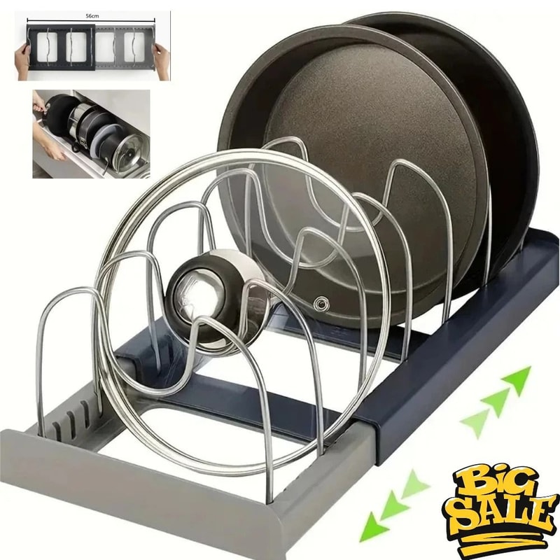 Expandable Cabinet Management System HighLoad Stainless Steel Cookware Drying Rack 0