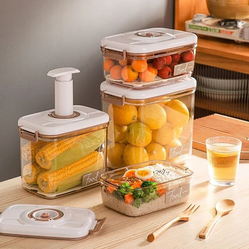 VacuumSealed Freshness Management System HighPerformance Refrigerator Food Storage Container Drai 0