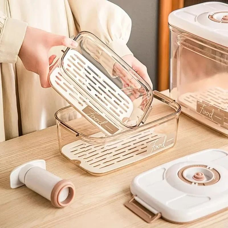 VacuumSealed Freshness Management System HighPerformance Refrigerator Food Storage Container Drai 6