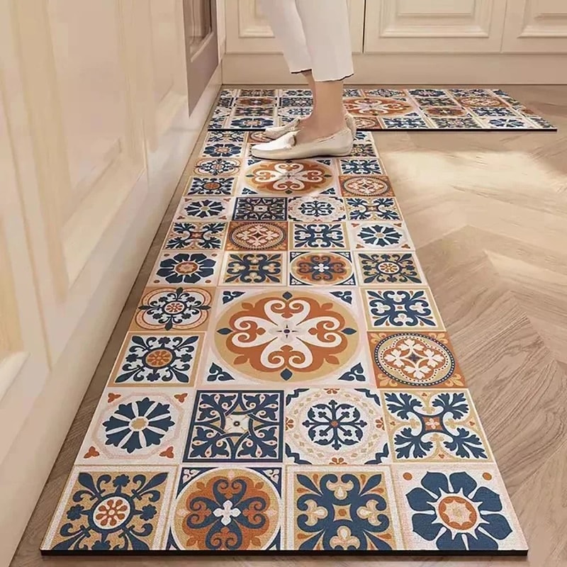 HighAbsorbency Printed Kitchen Management System NonSlip Orthopedic Area Mat LongStrip Corridor R 0