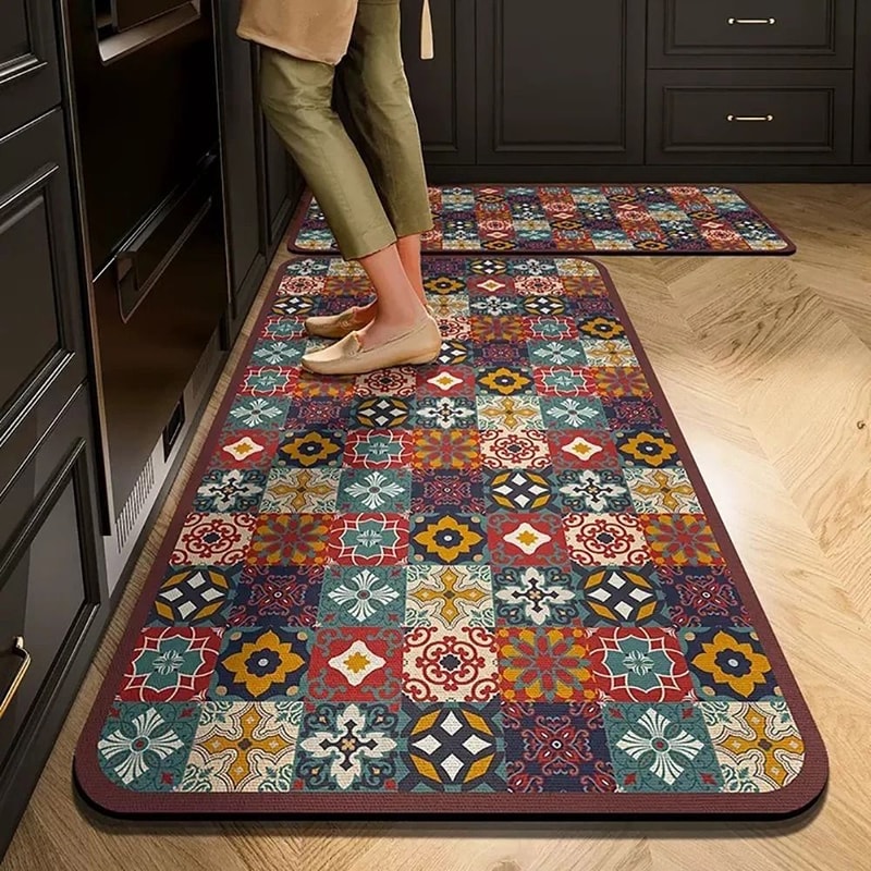 HighAbsorbency Printed Kitchen Management System NonSlip Orthopedic Area Mat LongStrip Corridor R 9