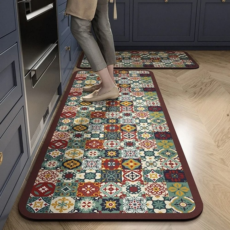 HighAbsorbency Printed Kitchen Management System NonSlip Orthopedic Area Mat LongStrip Corridor R 6