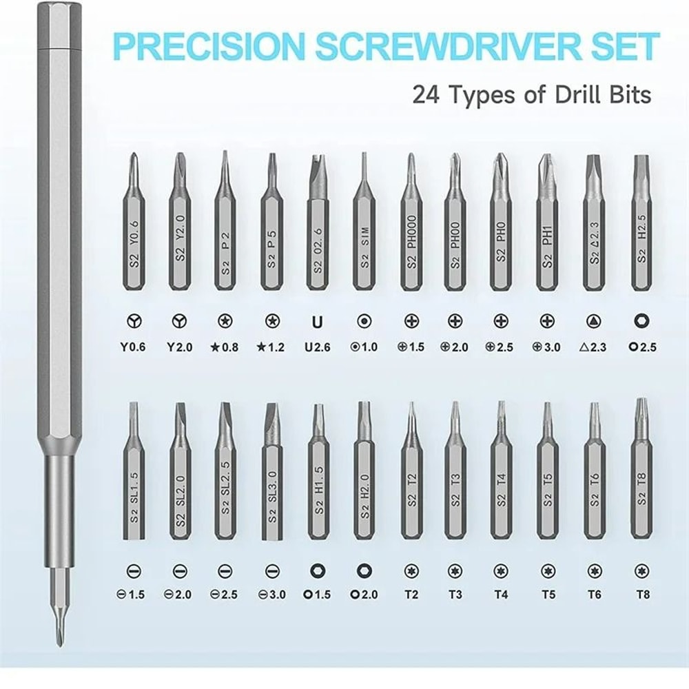 24in1 Precision Screwdriver Set Magnetic S2 Steel Mini Tool Kit For Electronics Repair 2