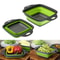 DualPack Collapsible Silicone Drainer System HighHeat Resistant FoodGrade Folding Colander Set 1