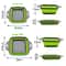 DualPack Collapsible Silicone Drainer System HighHeat Resistant FoodGrade Folding Colander Set 4