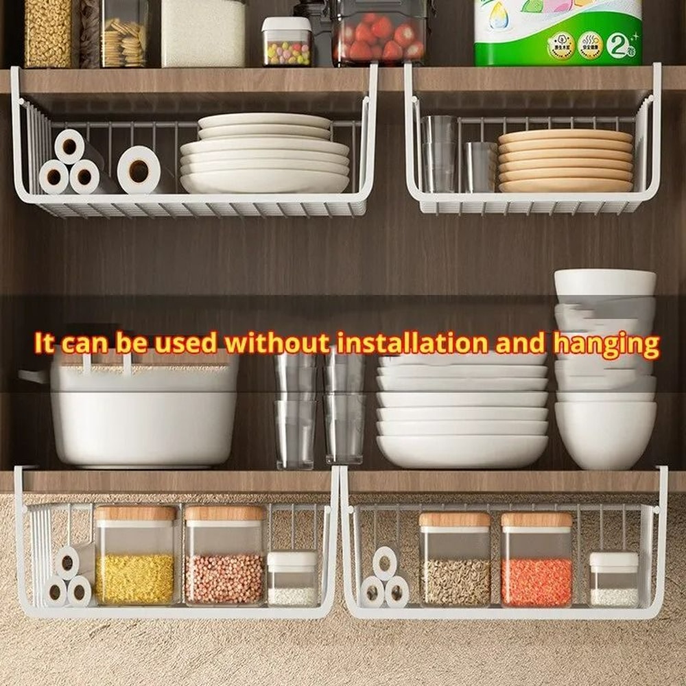 UnderCabinet Management System HighLoad Iron Mesh Suspension Basket For Kitchen Wardrobe 1