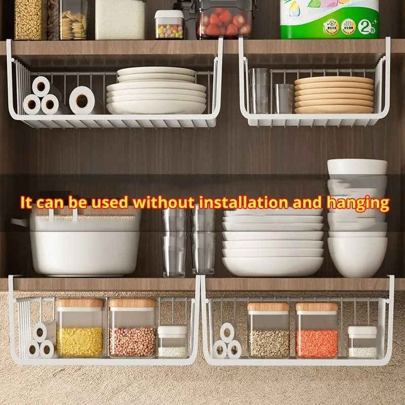 UnderCabinet Management System HighLoad Iron Mesh Suspension Basket For Kitchen Wardrobe 1