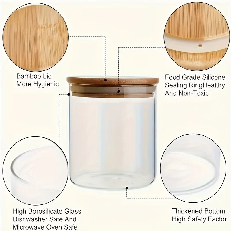 12Piece Spice Management System 8oz HighBorosilicate Airtight Jars With Sustainable Bamboo Lids 4