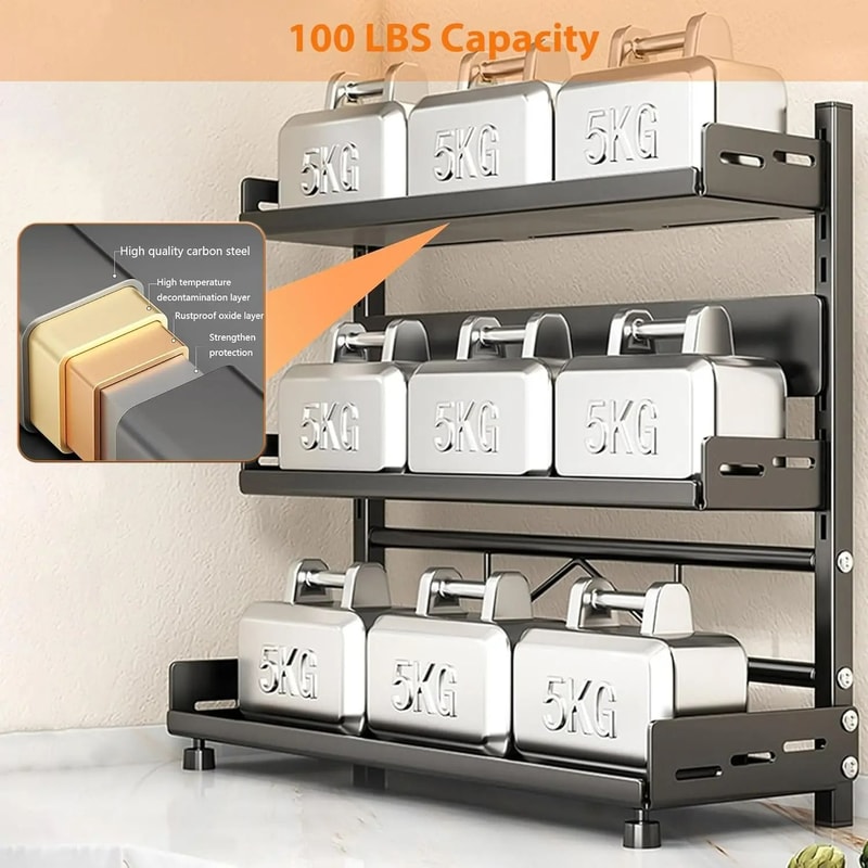 3Tier Kitchen Spice Management System Industrial HighLoad Countertop Cabinet Storage Rack 4