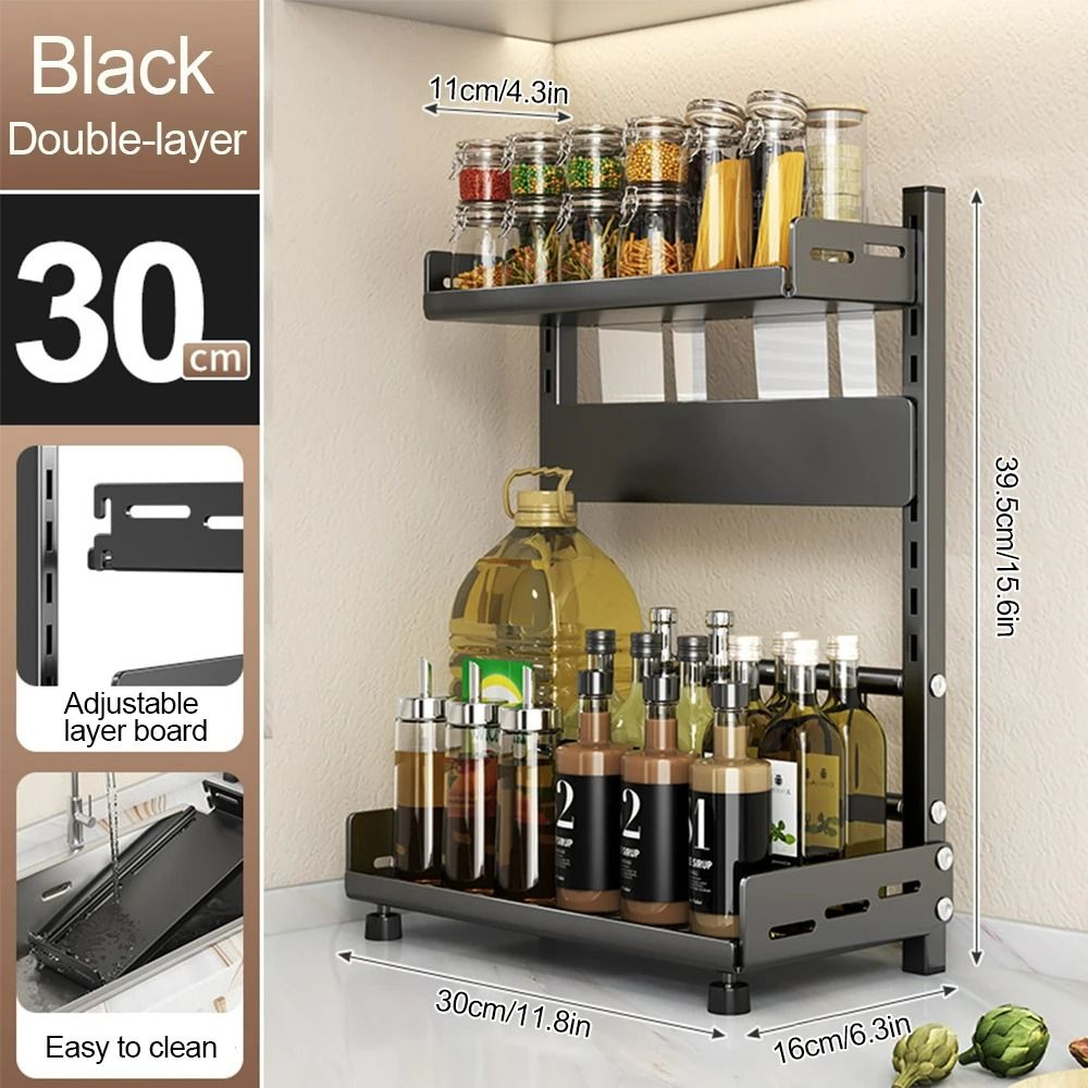 3Tier Kitchen Spice Management System Industrial HighLoad Countertop Cabinet Storage Rack 7