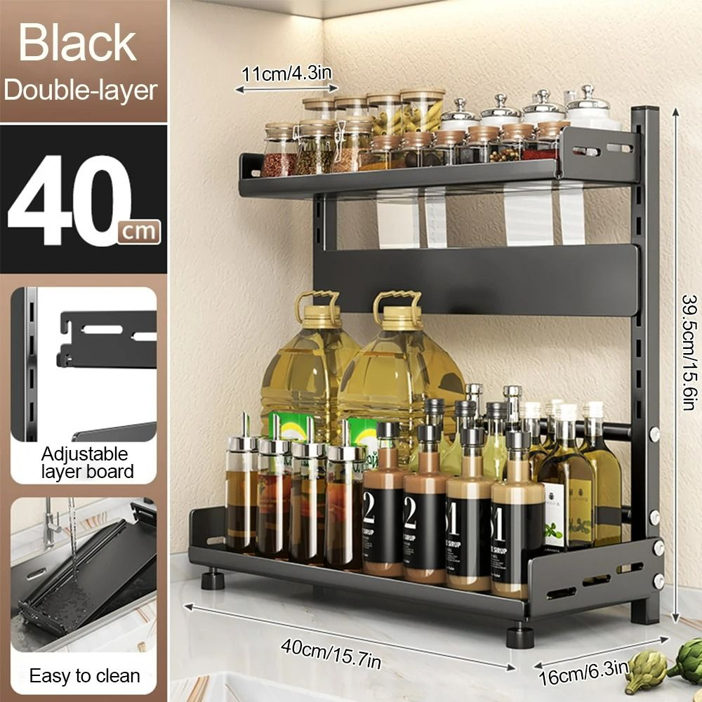 3Tier Kitchen Spice Management System Industrial HighLoad Countertop Cabinet Storage Rack 9
